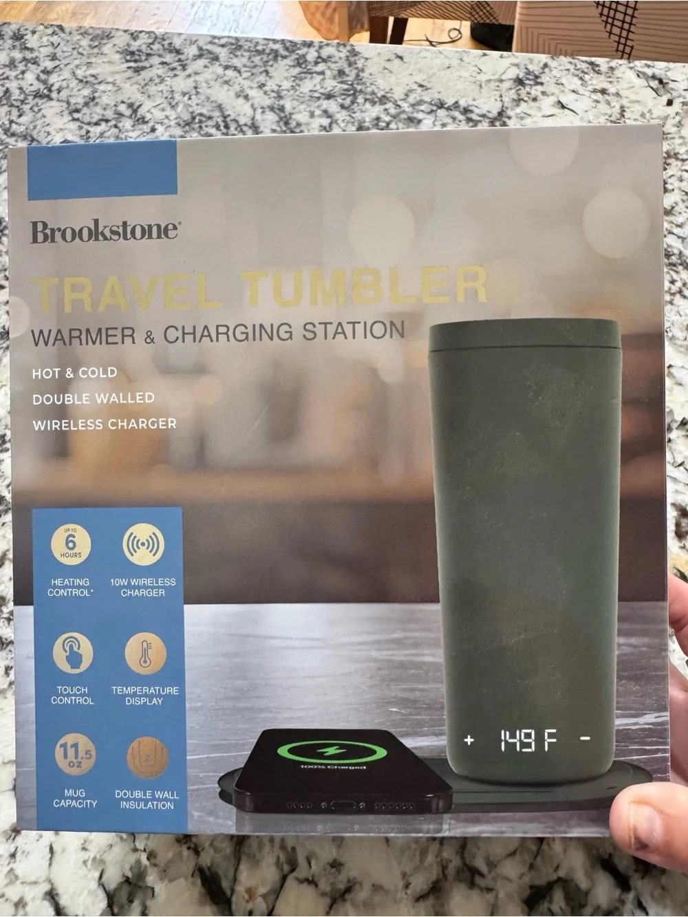 Brookstone Travel Tumbler Warmer & Charging Station